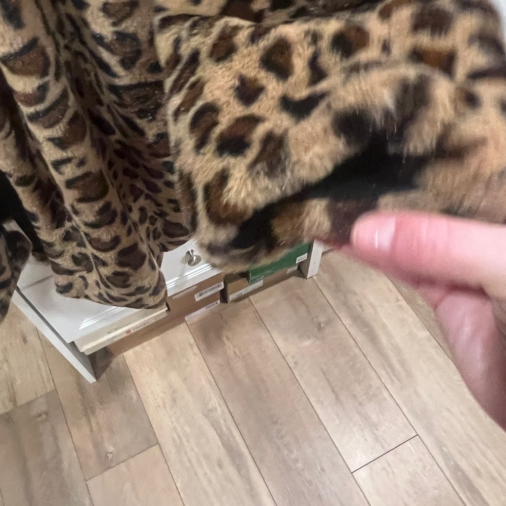 Impressions Tan Leopard Print Teddy Jacket - Picture 4 of 10